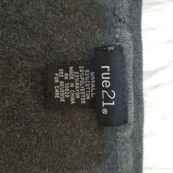 Rue 21 Gray V Neck Cardigan With Button Closure At The Bottom SIZE S. - Picture 16 of 16